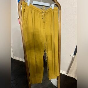 Yellow linen pants